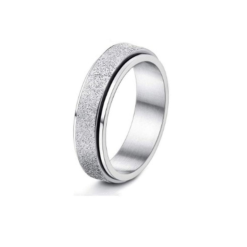 Stainless Steel Spinner Ring – Moon & Stars Design